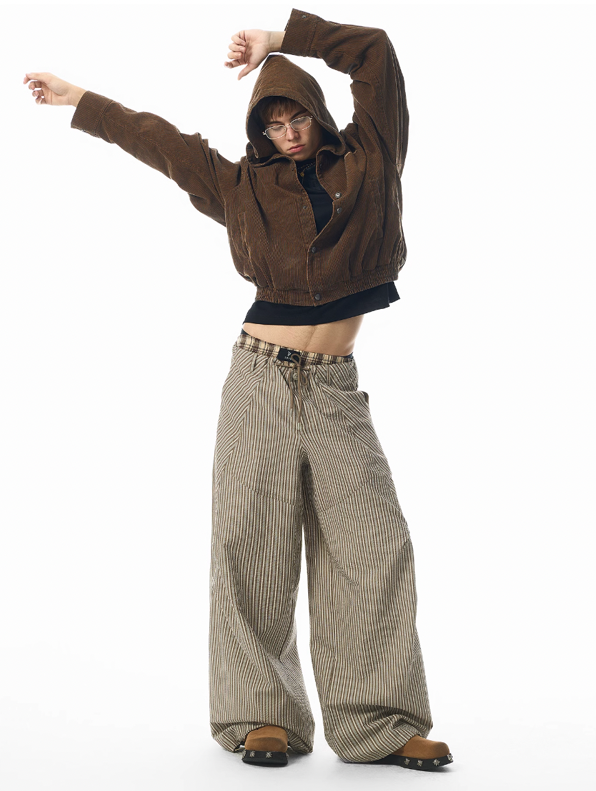 JHYQ Stripes Deconstructed Baggy Pants
