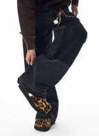 JHYQ Mesh Stitching Double Knee Jeans