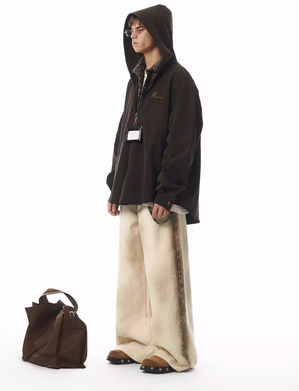 JHYQ Old Dirty Dyed White Baggy Jeans