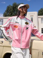 Harsh and Cruel Barbie Pink Embroidered Racing Jacket