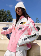 Harsh and Cruel Barbie Pink Embroidered Racing Jacket