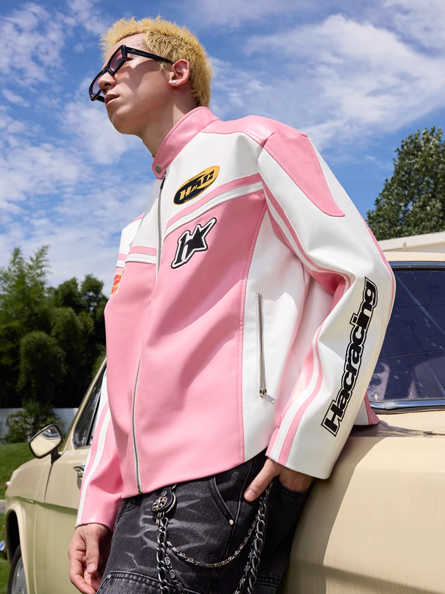 Harsh and Cruel Barbie Pink Embroidered Racing Jacket
