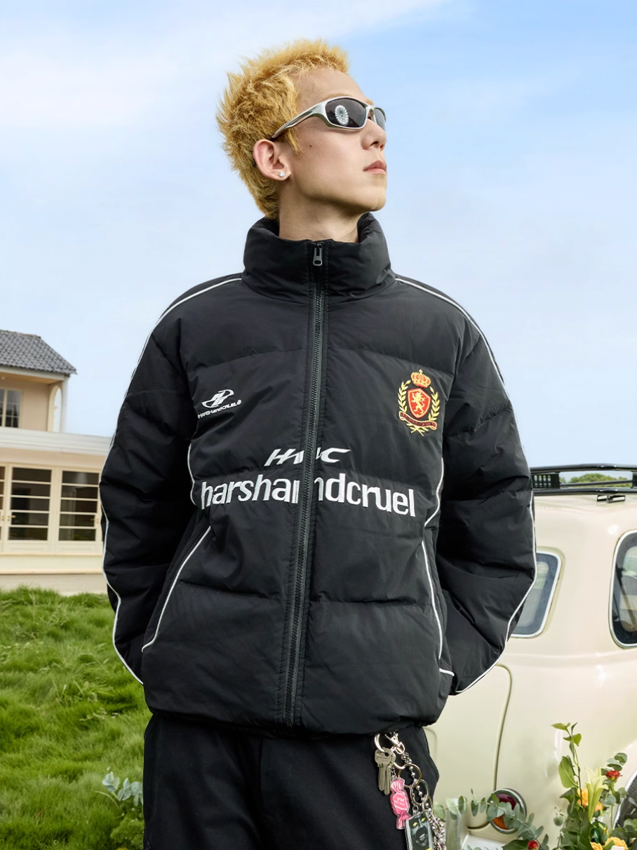 Harsh and Cruel Football Club Embroidered Down Jacket