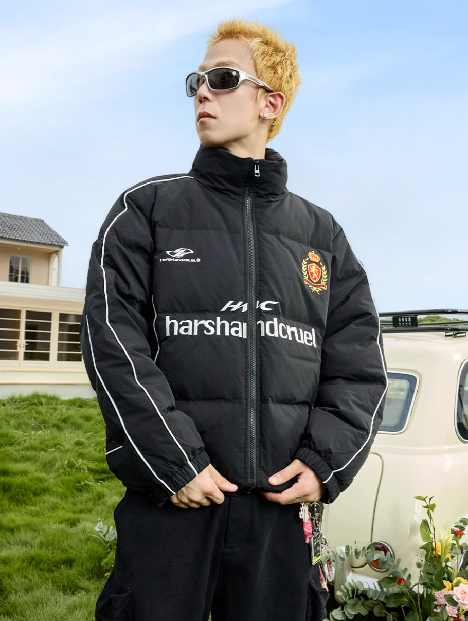Harsh and Cruel Football Club Embroidered Down Jacket