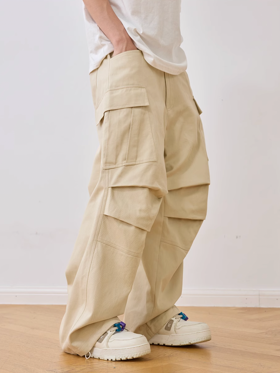 Harsh and Cruel Pleated Paratrooper Work Cargo Pants