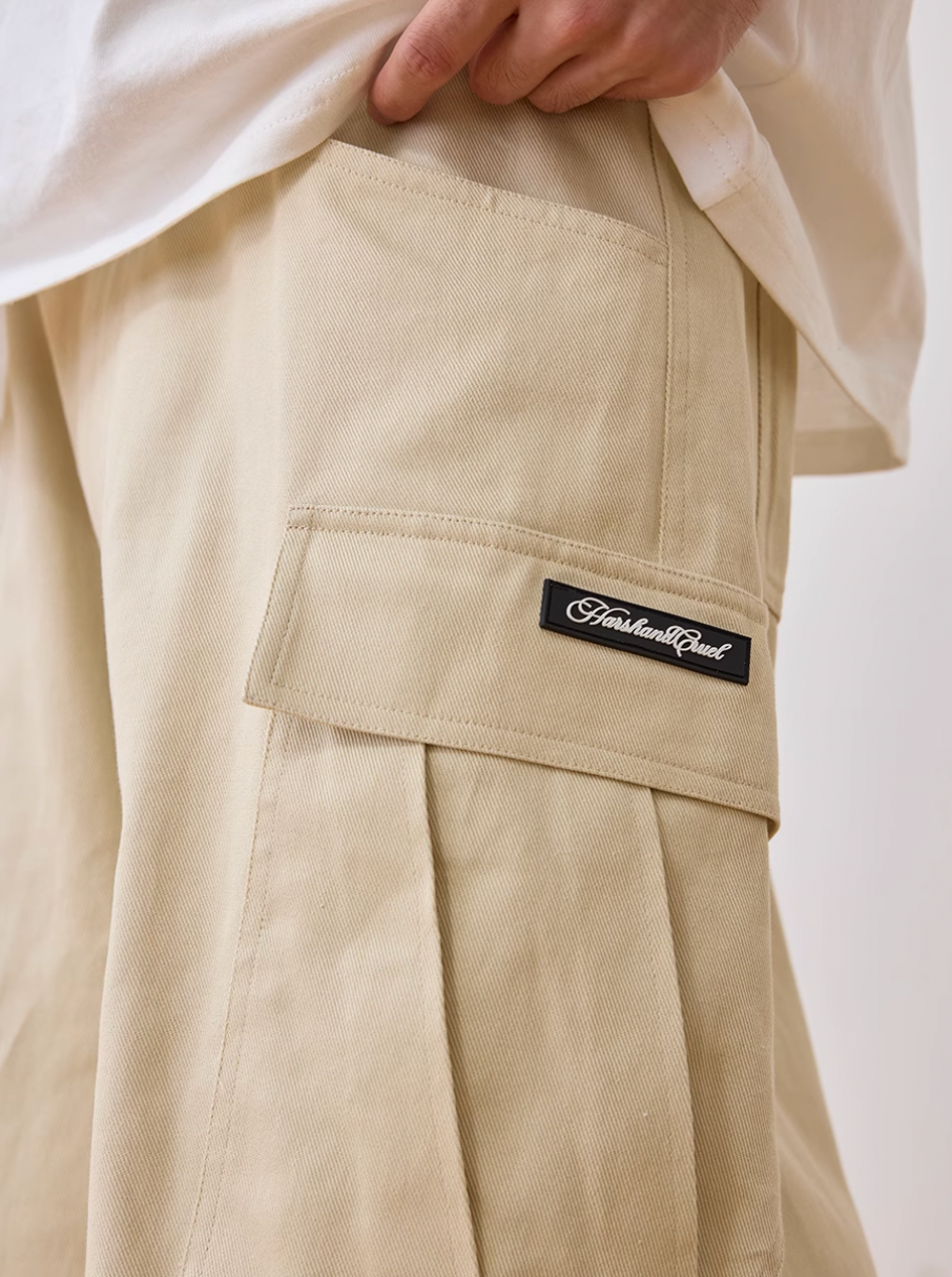 Harsh and Cruel Pleated Paratrooper Work Cargo Pants