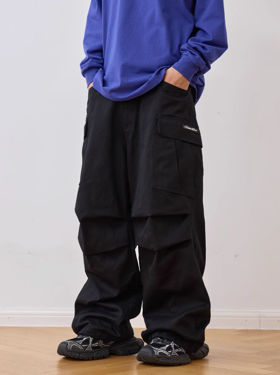 Harsh and Cruel Pleated Paratrooper Work Cargo Pants