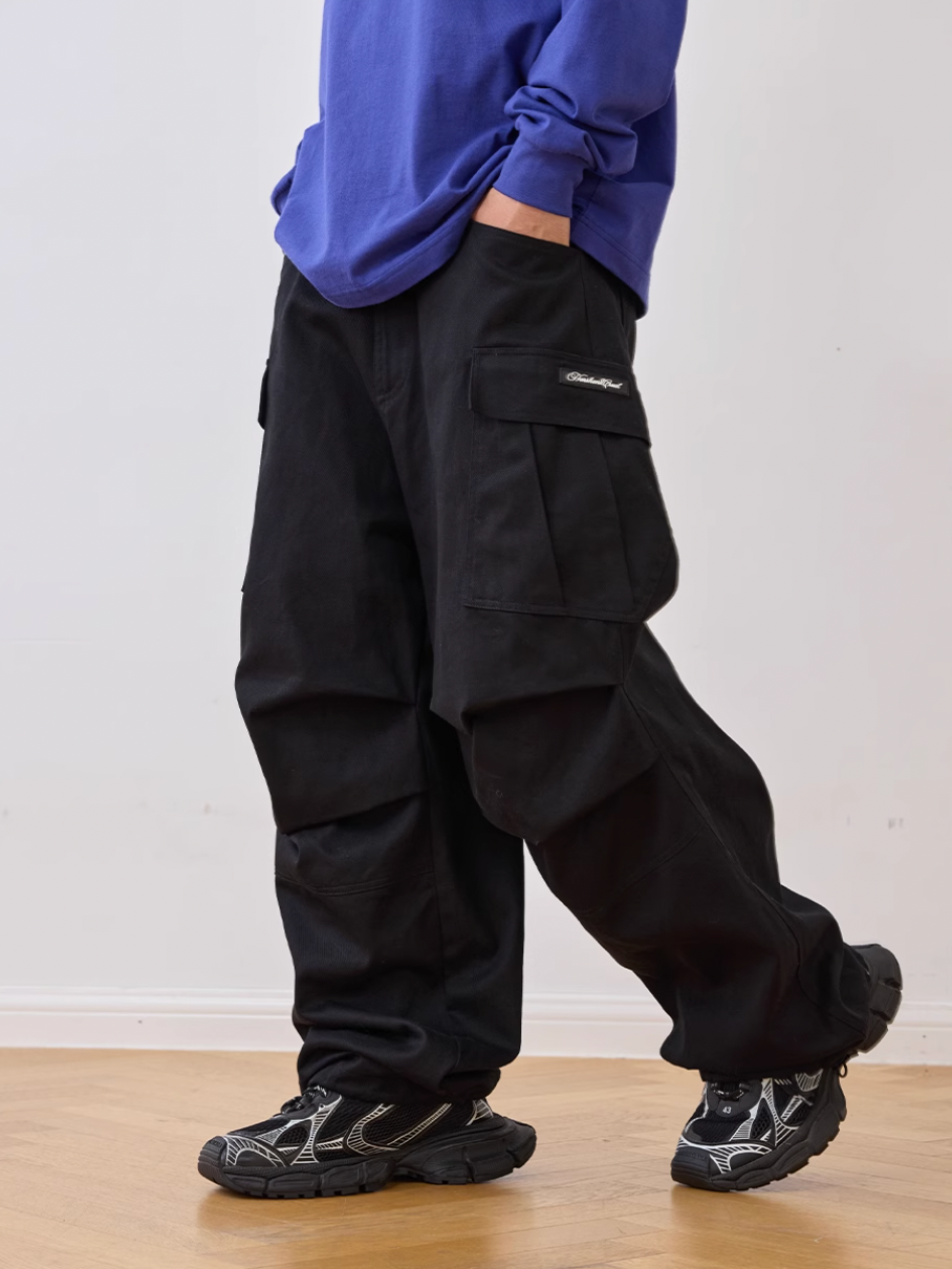 Harsh and Cruel Pleated Paratrooper Work Cargo Pants