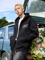 Harsh and Cruel Signature Pearl Embroidered Zip Up Hoodie