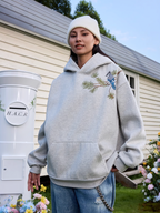 Harsh and Cruel Embroidered Pine Bird Hoodie