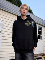 Harsh and Cruel Embroidered Pine Bird Hoodie