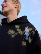 Harsh and Cruel Embroidered Pine Bird Hoodie
