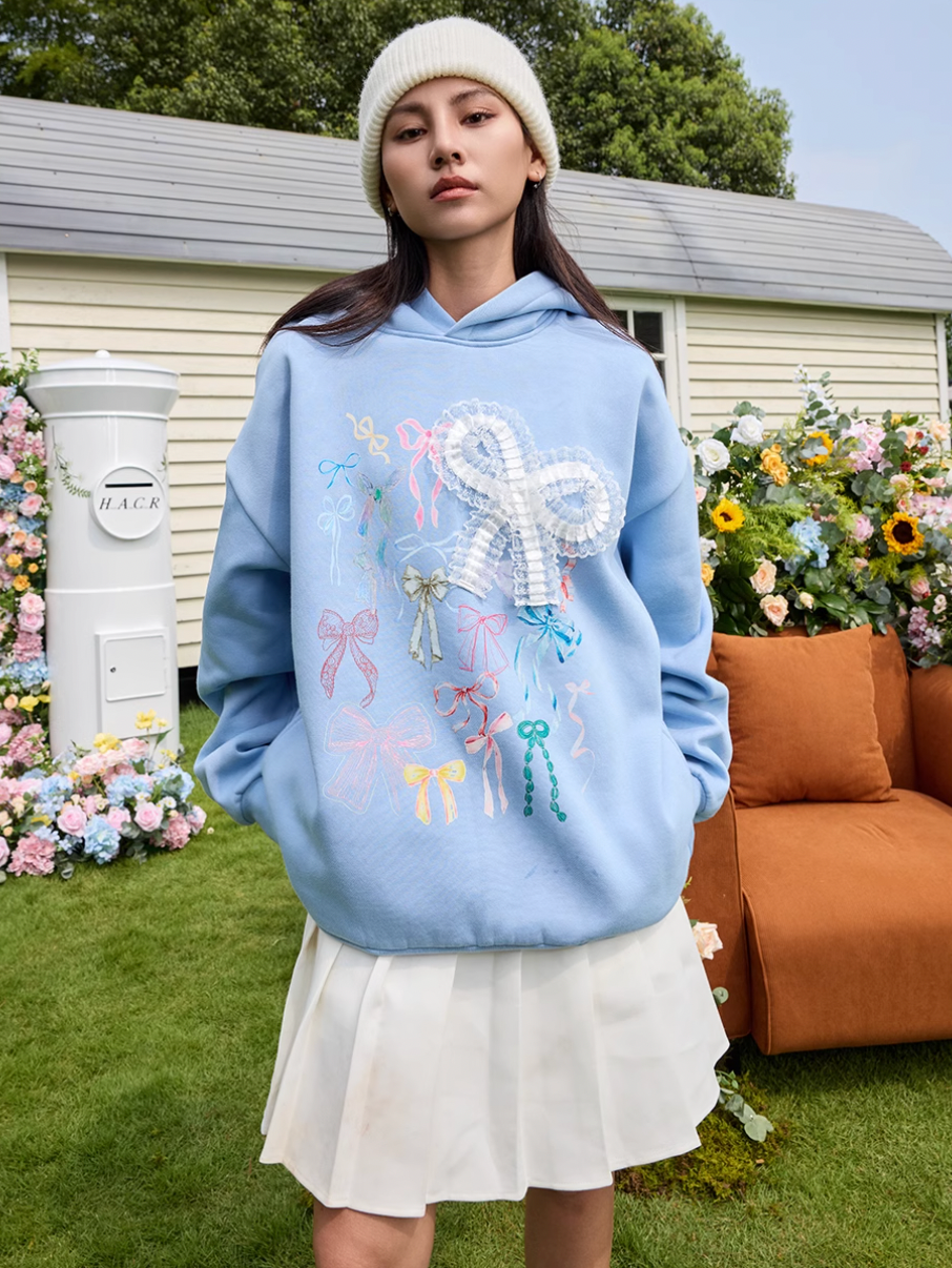Harsh and Cruel Cute Lace Bow Hoodie