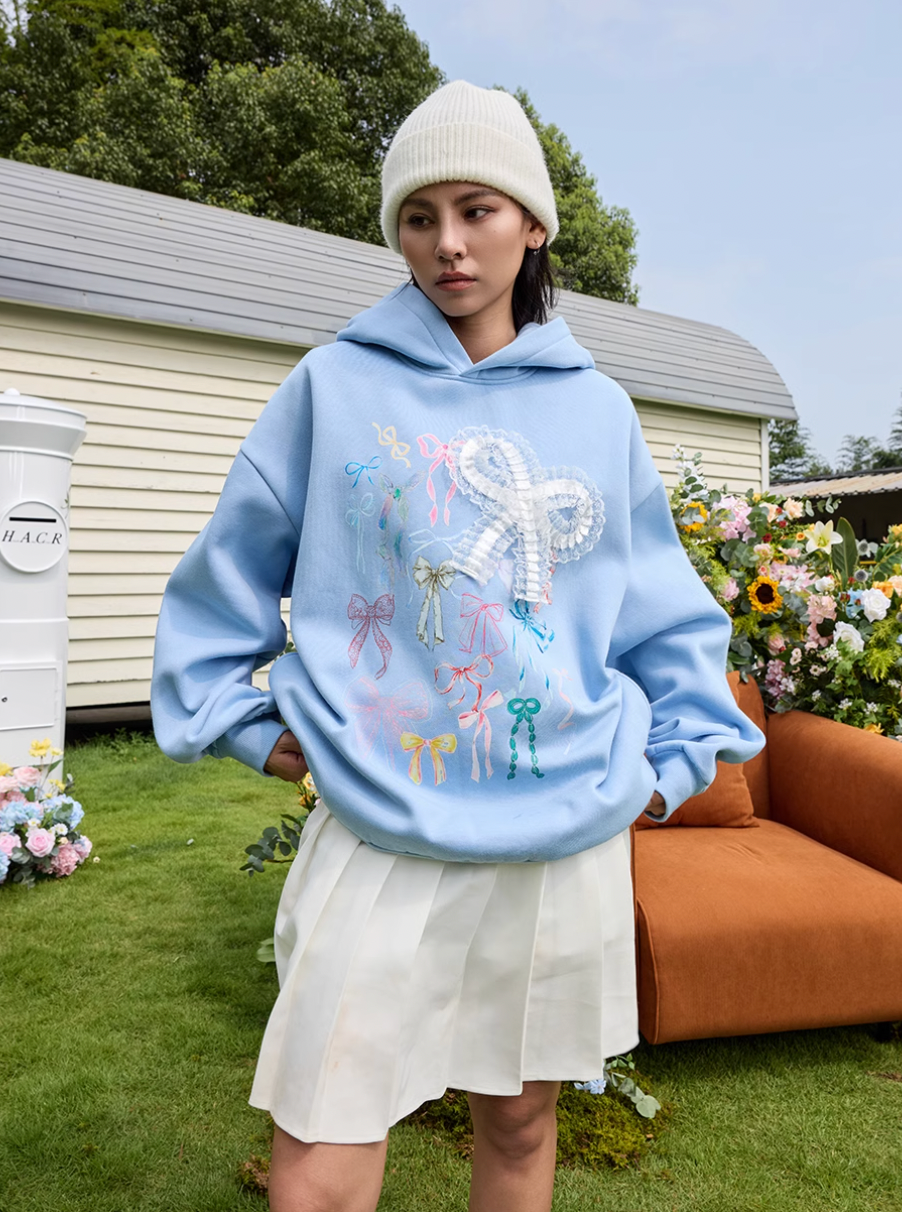 Harsh and Cruel Cute Lace Bow Hoodie