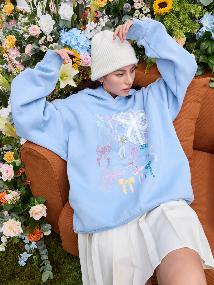 Harsh and Cruel Cute Lace Bow Hoodie