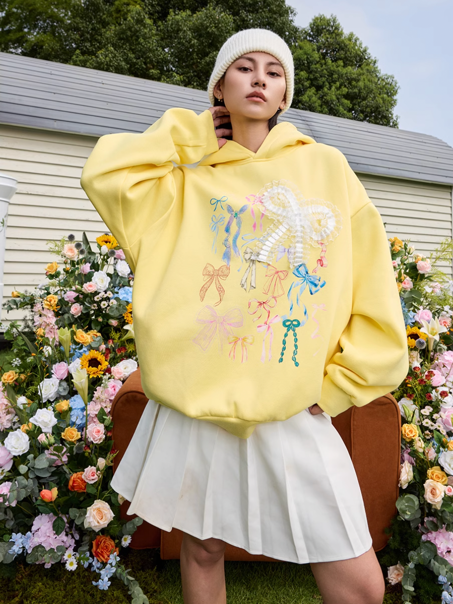Harsh and Cruel Cute Lace Bow Hoodie