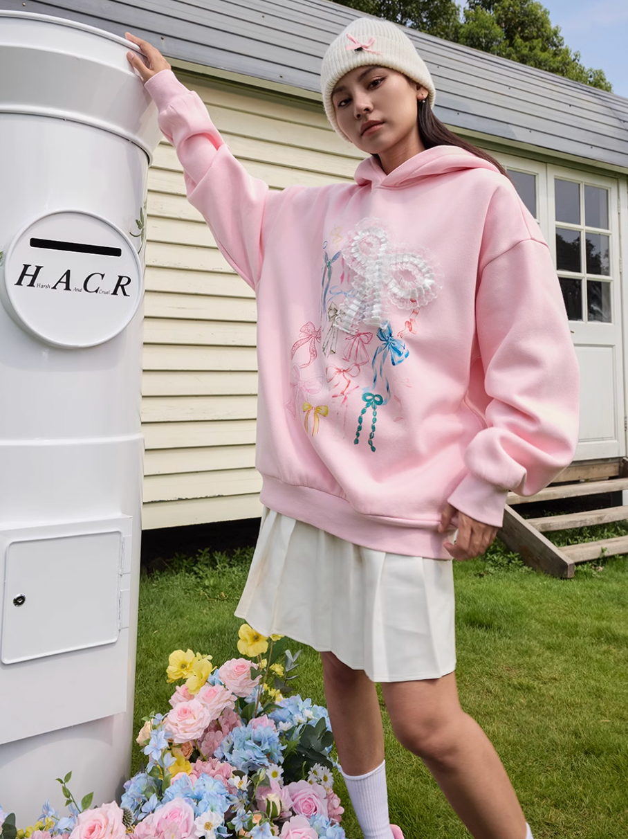 Harsh and Cruel Cute Lace Bow Hoodie