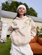 Harsh and Cruel Floral Garland Embroidered Text HACR Hoodie