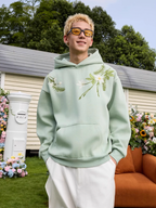Harsh and Cruel Floral Garland Embroidered Text HACR Hoodie