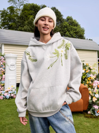 Harsh and Cruel Floral Garland Embroidered Text HACR Hoodie