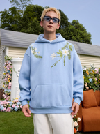 Harsh and Cruel Floral Garland Embroidered Text HACR Hoodie