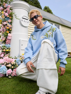 Harsh and Cruel Floral Garland Embroidered Text HACR Hoodie