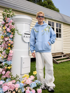 Harsh and Cruel Floral Garland Embroidered Text HACR Hoodie