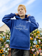 Harsh and Cruel Handwritten Font Pearl Embellished Crafted Hoodie
