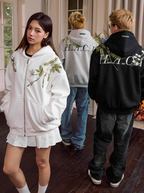 Harsh and Cruel Floral Garland Wreath Embroidered Hoodie