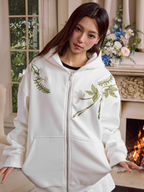 Harsh and Cruel Floral Garland Wreath Embroidered Hoodie
