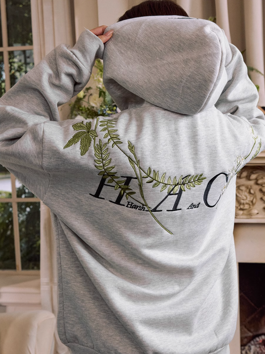 Harsh and Cruel Floral Garland Wreath Embroidered Hoodie