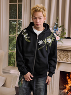Harsh and Cruel Floral Garland Wreath Embroidered Hoodie