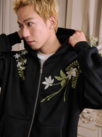 Harsh and Cruel Floral Garland Wreath Embroidered Hoodie