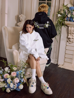 Harsh and Cruel Floral Wreath Embroidered Botanical Hoodie