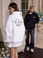Harsh and Cruel Floral Wreath Embroidered Botanical Hoodie