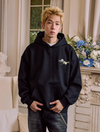 Harsh and Cruel Floral Wreath Embroidered Botanical Hoodie
