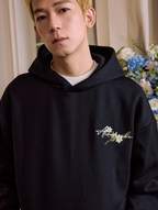 Harsh and Cruel Floral Wreath Embroidered Botanical Hoodie