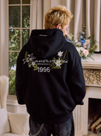 Harsh and Cruel Floral Wreath Embroidered Botanical Hoodie