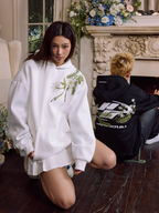 Harsh and Cruel Botanical Darts Logo Floral Embroidered Hoodie