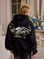 Harsh and Cruel Botanical Darts Logo Floral Embroidered Hoodie
