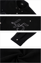 S45 Basic Embroidery Star Studs Long Sleeved Shirt
