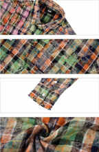 S45 Patchwork Plaid Long Sleeved Shirt