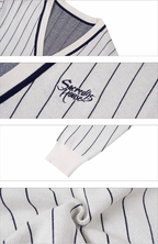 S45 Vertical Stripe Logo Knit Cardigan