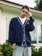 S45 Vertical Stripe Logo Knit Cardigan