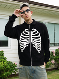 S45 Skeleton Mesh Zip Up Knit Cardigan