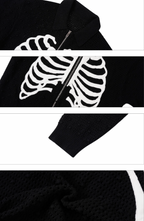 S45 Skeleton Mesh Zip Up Knit Cardigan