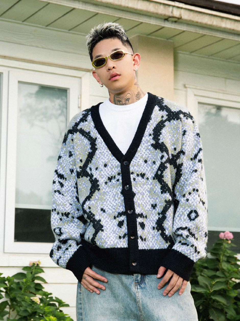 S45 Snake Jacquard Mohair Cardigan
