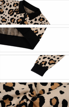 S45 Leopard Jacquard Polo Collar Knit Sweater