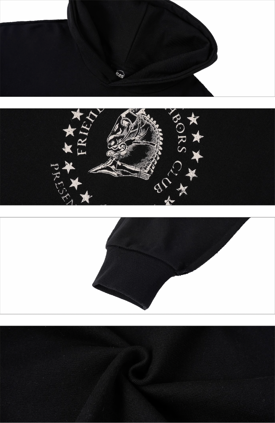 S45 War Horse Medal Stitching Hoodie
