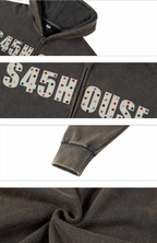S45 Gemstone Logo Washed Zip Up Hoodie